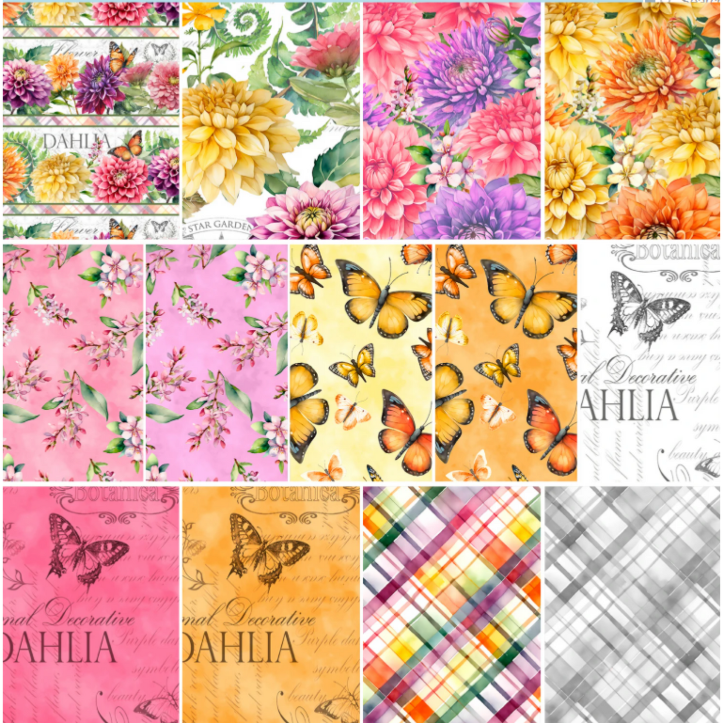 Dahlia Botanica - Jelly Roll -from Wilmington Prints
