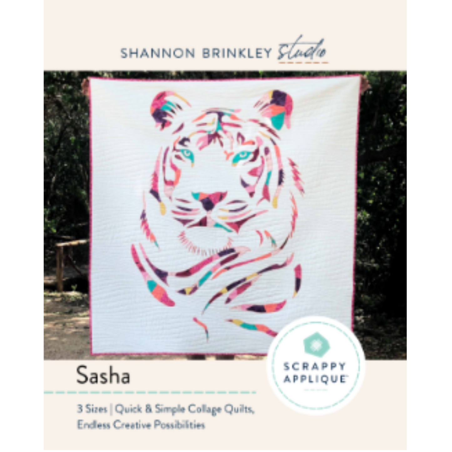 Sasha (Tiger) - Scrappy Appliqué Quilt Pattern Book - Includes small, medium and large templates