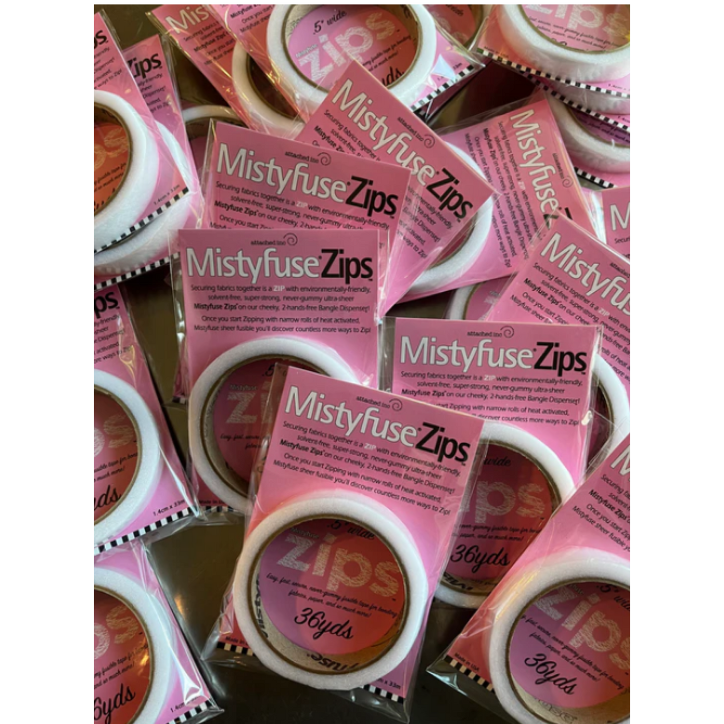 Mistyfuse Zips - 1/2" x 36 yds