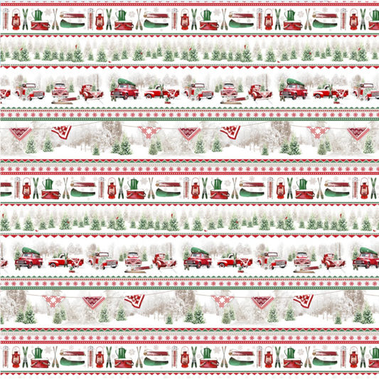 Multi Novelty Truck Stripe Fabric - 1/2 yard cuts - Tailgate Traditions Collection - Pre-order Oct 2026