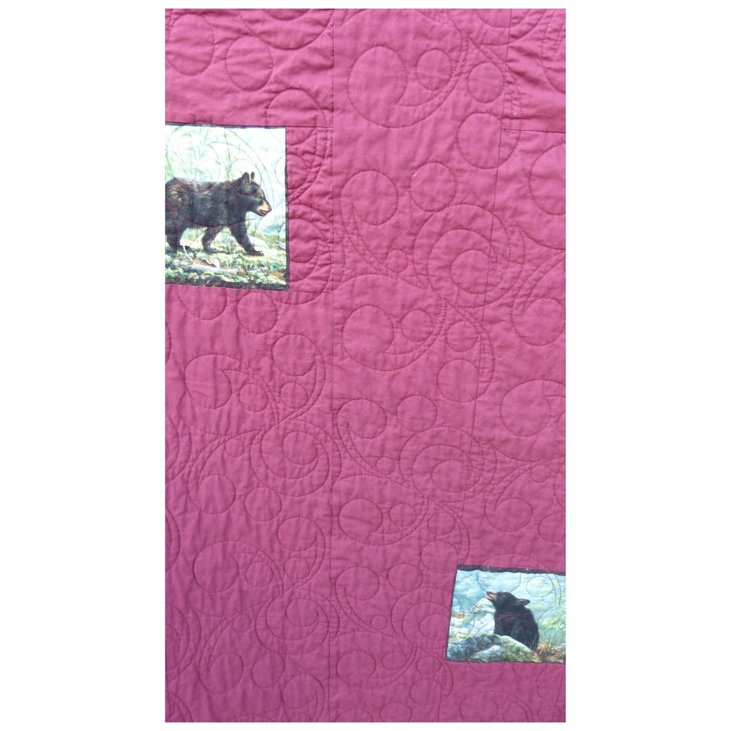 Bear Cub Nature Throw Quilt - 100% Cotton