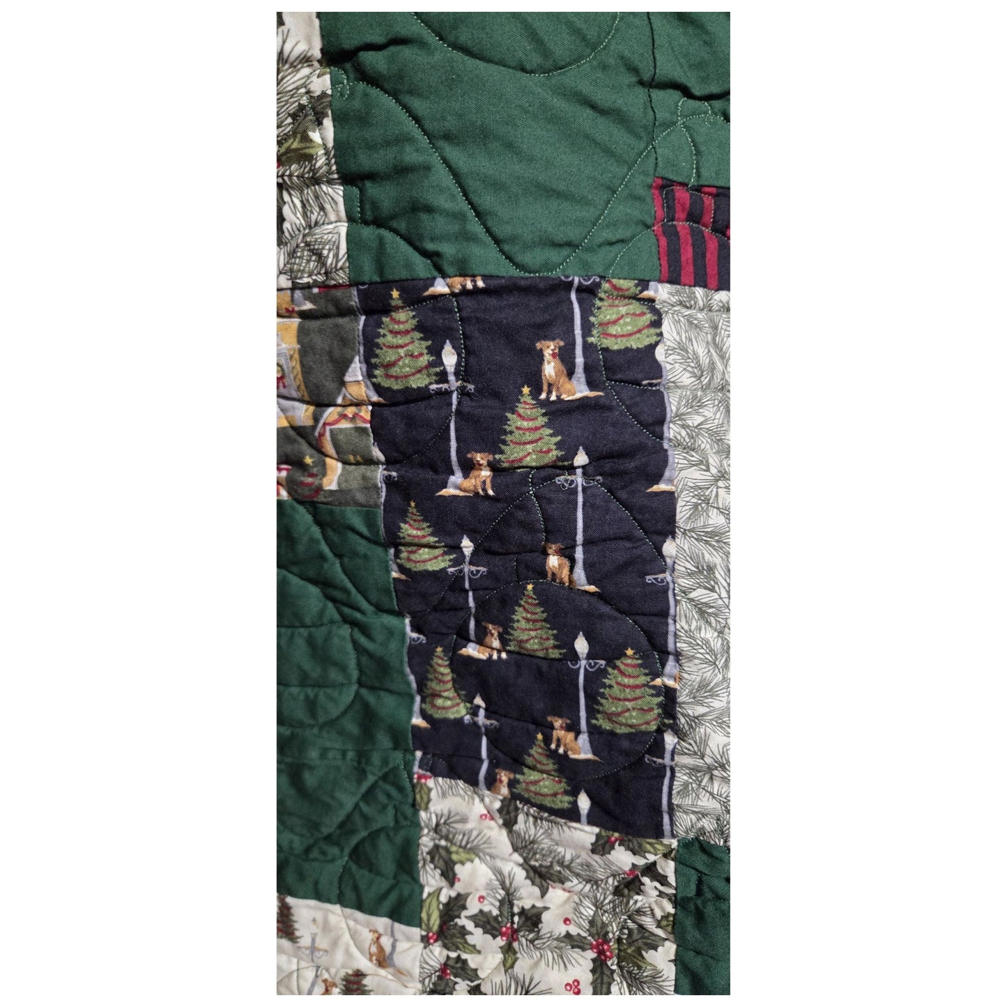 Christmas Village Baby Quilt with Minky Backing