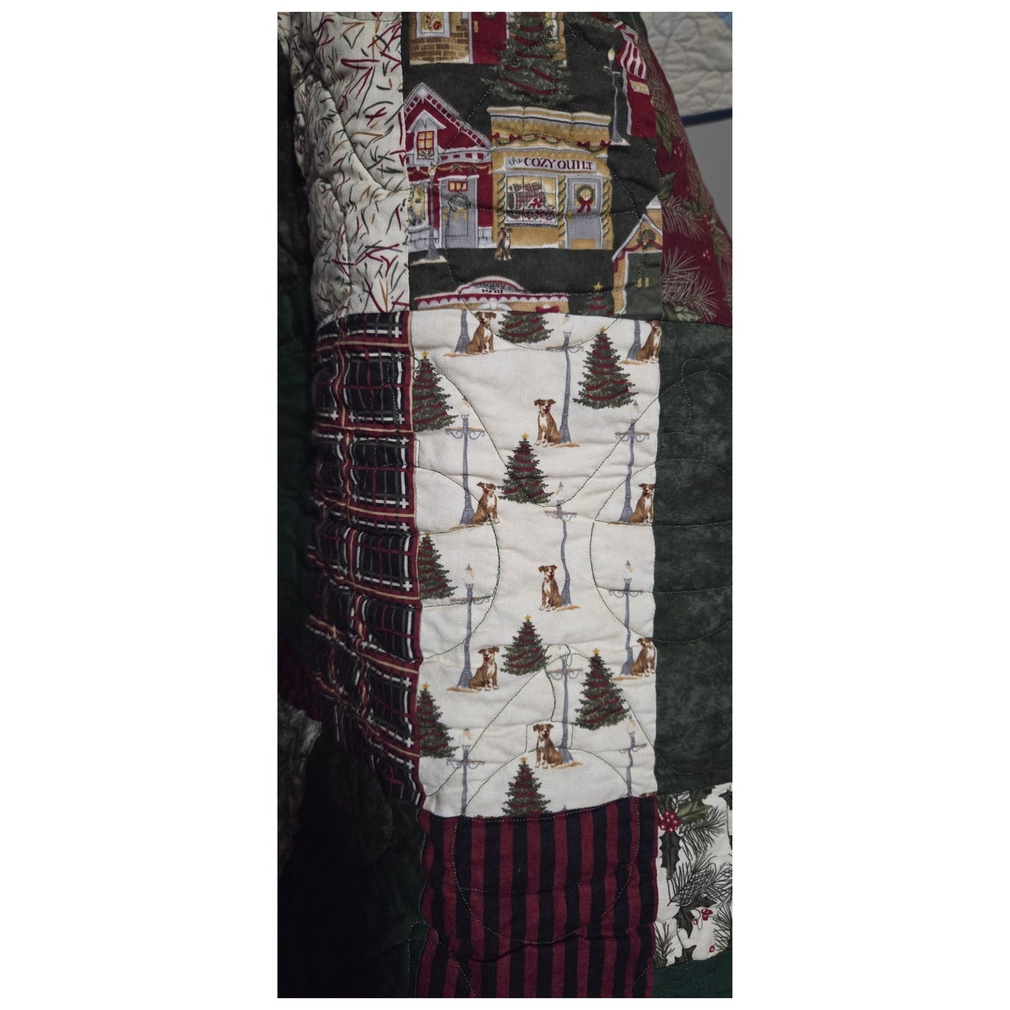 Christmas Village Baby Quilt with Minky Backing