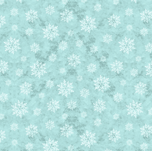 Blue Snowflakes - Christmas Fabric - 1/2 yard cuts - Snowy Greetings Collection