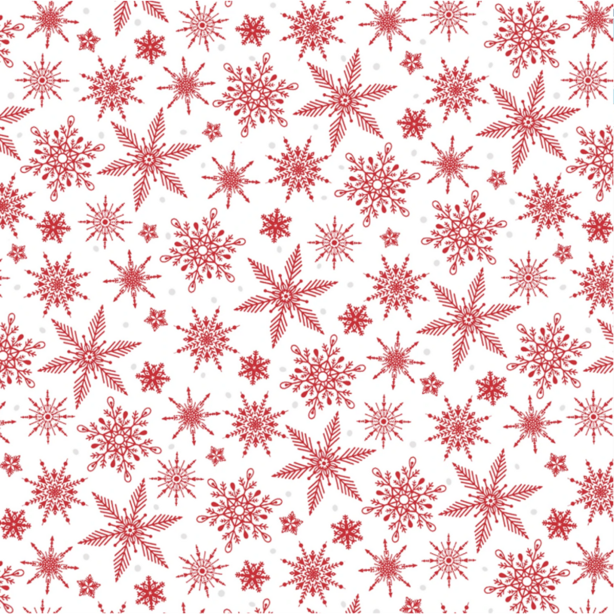 White Red Snowflakes on White Fabric - 1/2 yard cuts - Tailgate Traditions Collection - Pre-order Oct 2026