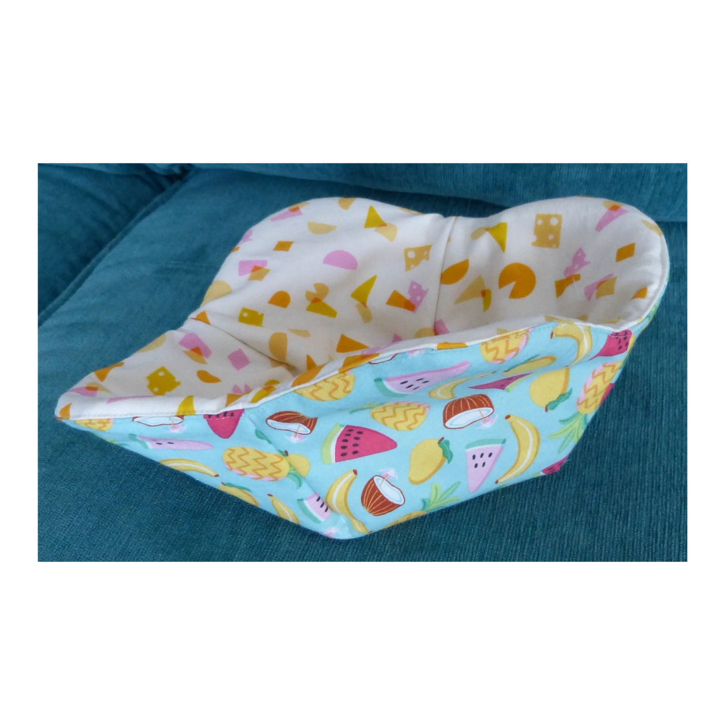 Fruit & Cheese Reversible Bowl Cozy – Bright, Fun & Microwave Safe