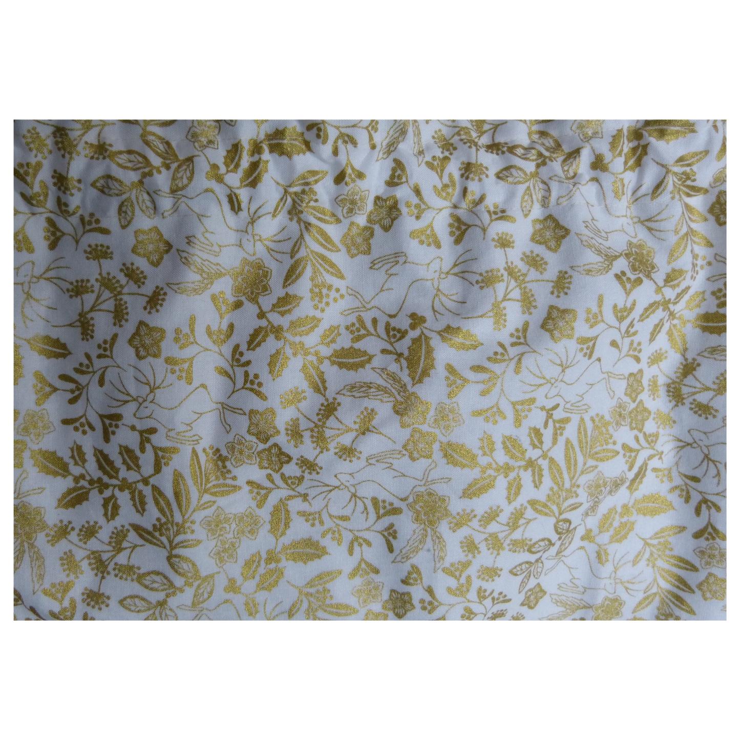 Lined Fabric Gift Bag – Shimmering Deer & Foliage Print (Large)