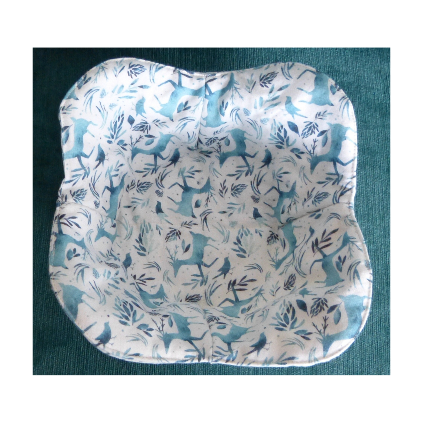 Calm Winter Deer Bowl Cozy – Reversible & Microwave Safe