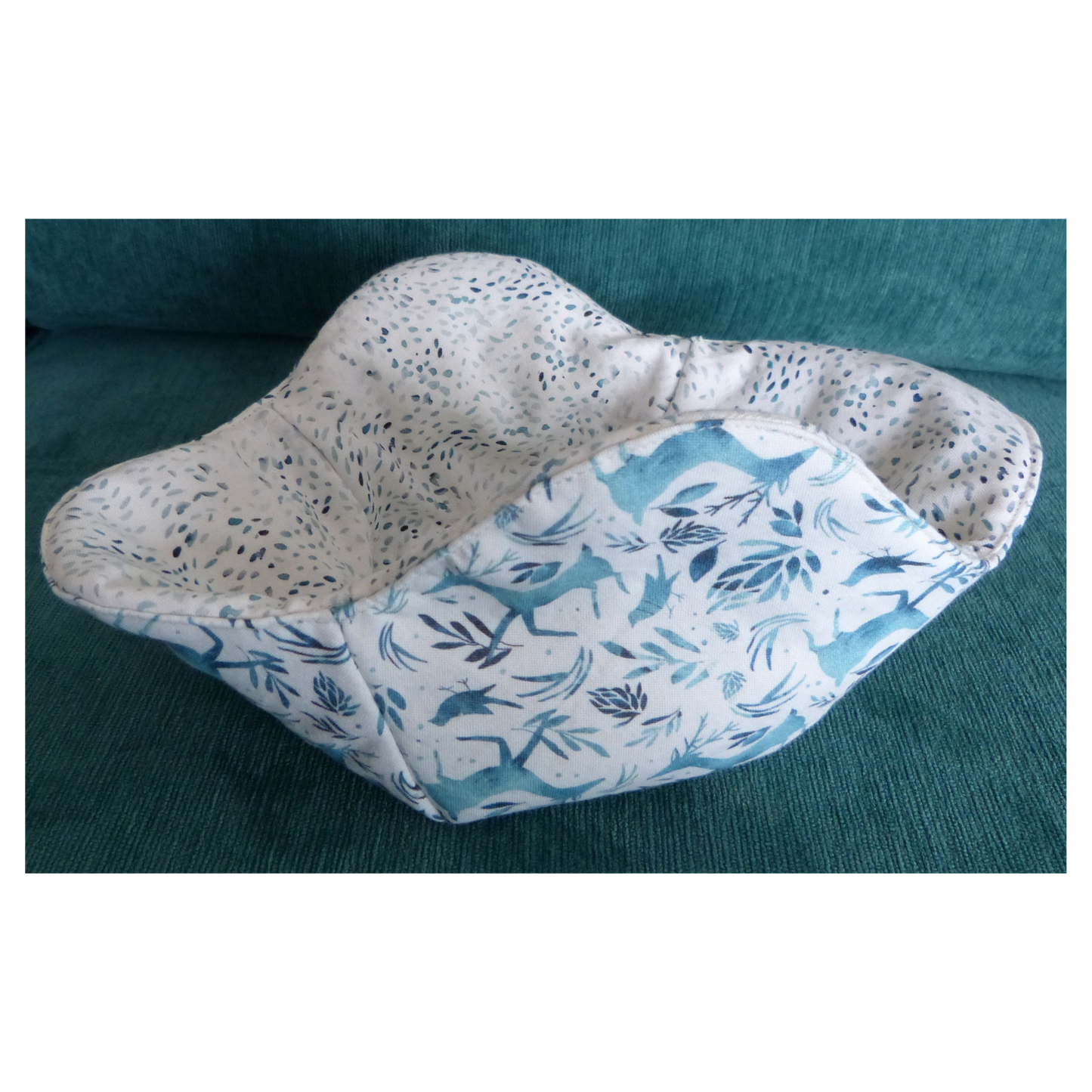 Calm Winter Deer Bowl Cozy – Reversible & Microwave Safe