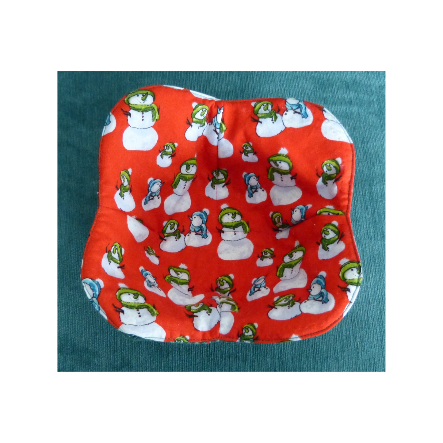 Christmas Trees & Snowmen Bowl Cozy – Reversible & Microwave Safe