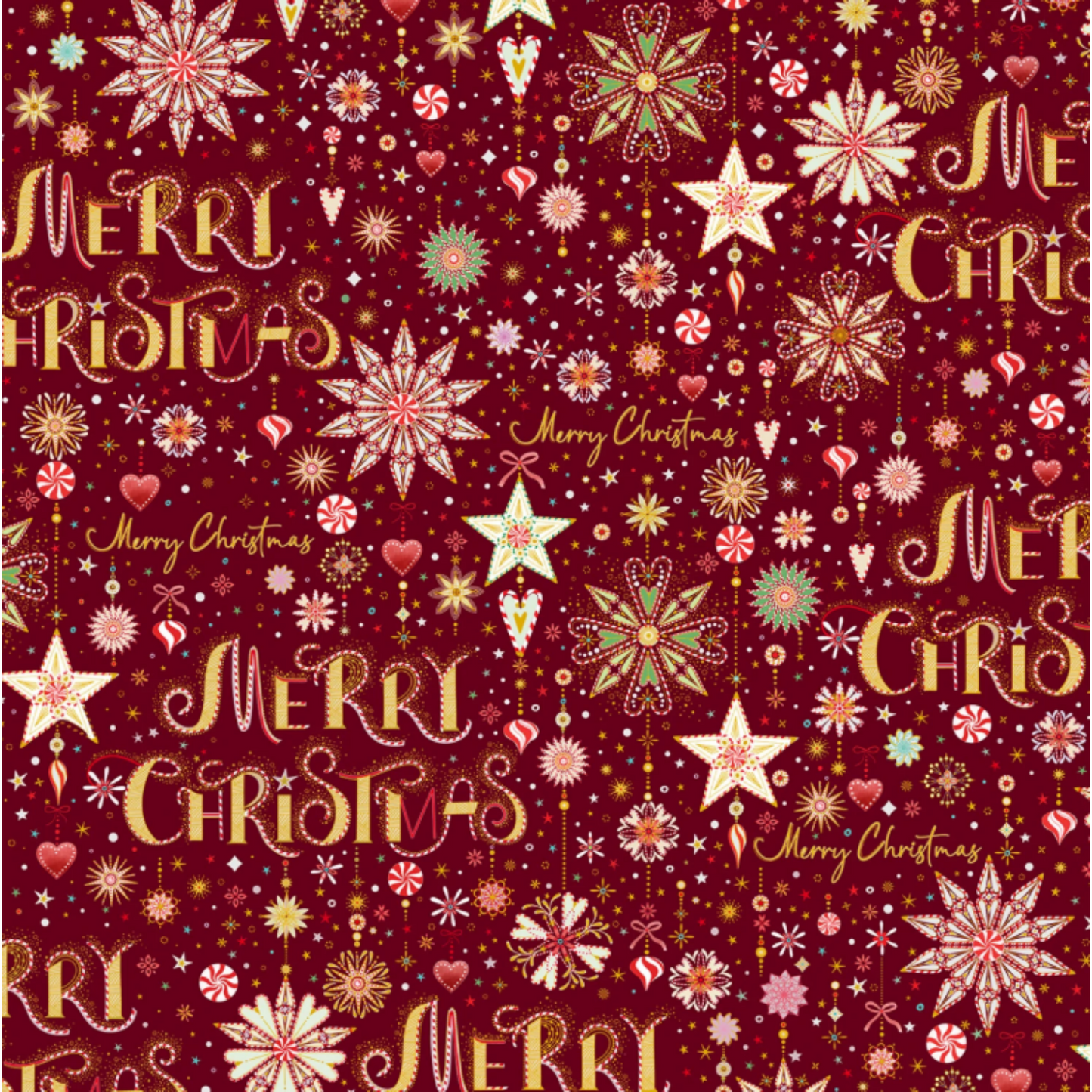 Turnowsky Treasures Peppermint Merry Christmas Christmas Allover- 1/2yd cut