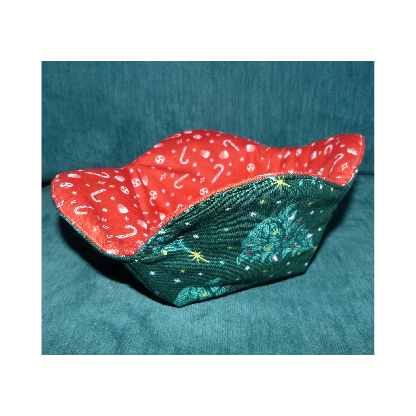Christmas Bowl Cozy – Perfect Stocking Stuffer – Reversible & Microwave Safe