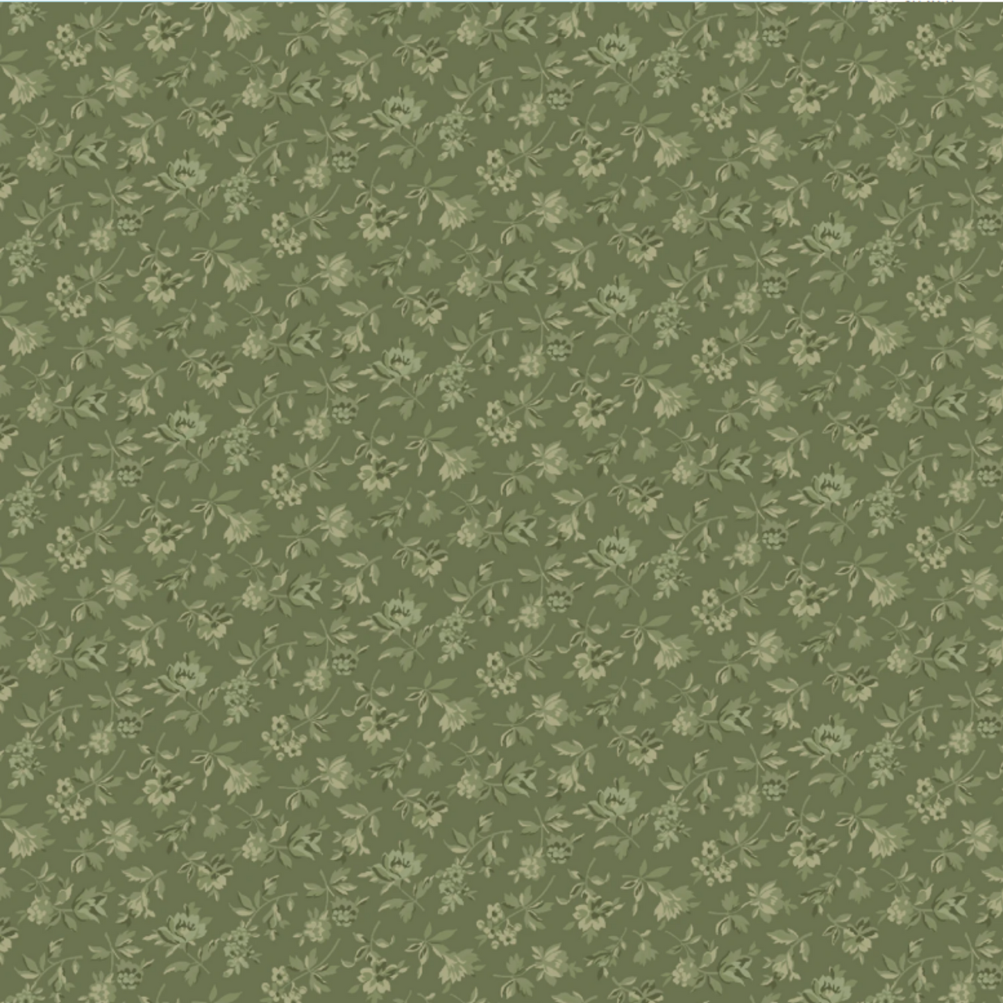 Kathleen's Story - Jade Tossed Flowers- 1/2yd cuts
