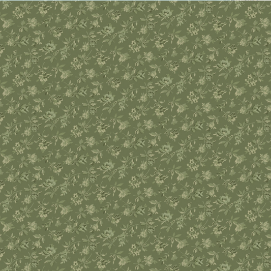 Kathleen's Story - Jade Tossed Flowers- 1/2yd cuts