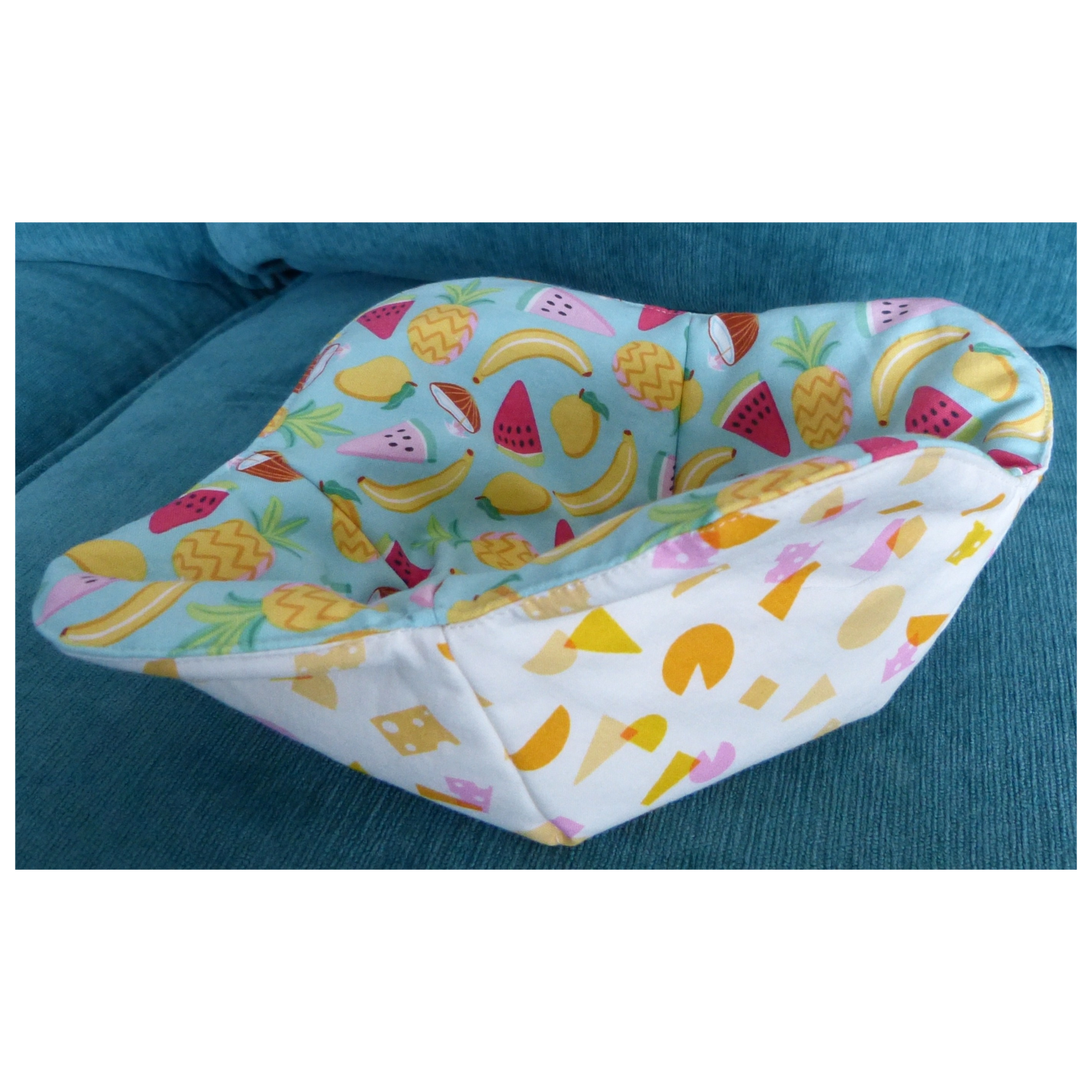 Fruit & Cheese Reversible Bowl Cozy – Bright, Fun & Microwave Safe
